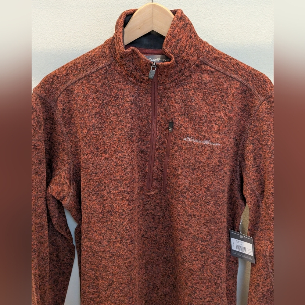 Eddie Bauer Burnt Orange Quarter-Zip Pullover